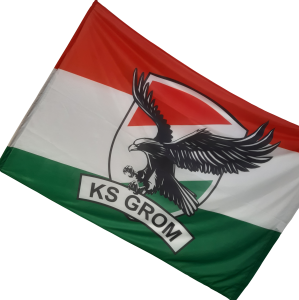 Flaga dla Kibica KS Grom Orzeł 220x150cm Duża