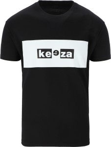 Elegancka koszulka bawełniana z nadrukiem w kolorze czarnym - horizon