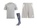Dziecięcy Zestaw Meczowy Adidas  Tiro 24 Jersey szary - nadruk na życzenie 