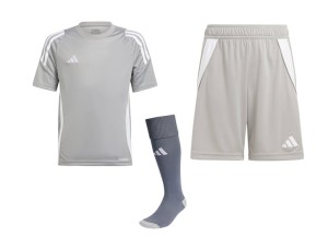Dziecięcy Zestaw Meczowy Adidas  Tiro 24 Jersey szary - nadruk na życzenie 