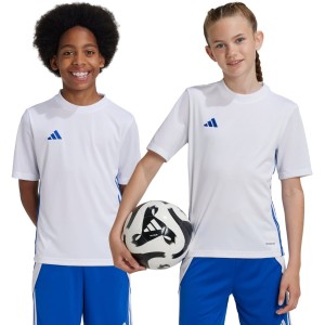 Dziecięcy SPERSONALIZOWANY Zestaw Meczowy Adidas Tabela 23 Jersey biało niebieski 