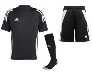 Dziecięcy SPERSONALIZOWANY Zestaw Meczowy Adidas Tiro 24 Jersey czarny