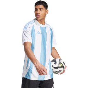 Męski SPERSONALIZOWANY Zestaw Meczowy Adidas  Striped 24 Jersey biało-błękitna