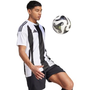 Męski SPERSONALIZOWANY Zestaw Meczowy Adidas Striped 24 Jersey biało-czarny