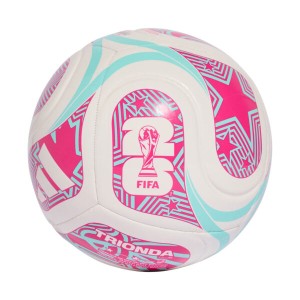 Płka nożna adidas World Cup 26 Trionda Club biało-różowo-błękitna JD8054 - rozmiar 4